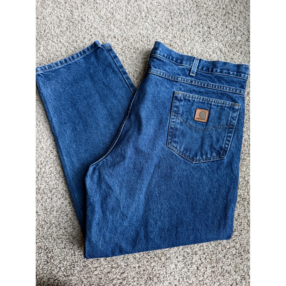 Carhartt B17 DST‎ Relaxed Fit Tapered Leg Jeans Mens 44x30 Dark Stone Blue Denim